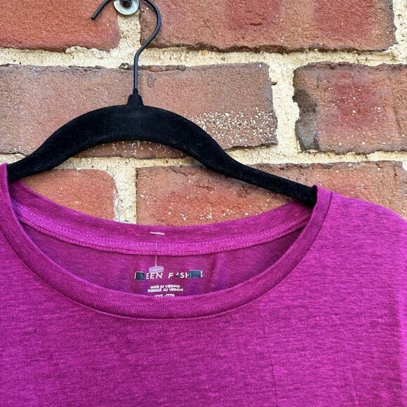 Eileen Fisher Women's $128 Organic Linen Jersey Shirred-Back Top sangria xxs - Picture 4 of 11